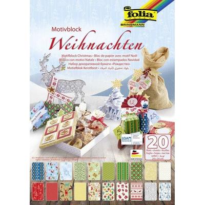 Folia Motivkartonblock WEIHNACHTEN III, 24x34cm, 20 Blatt