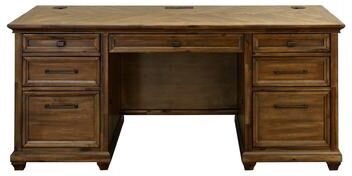 Martin Furniture Traditional Credenza, Wood Office Desk, Writing Table, Storage Desk, Brown
