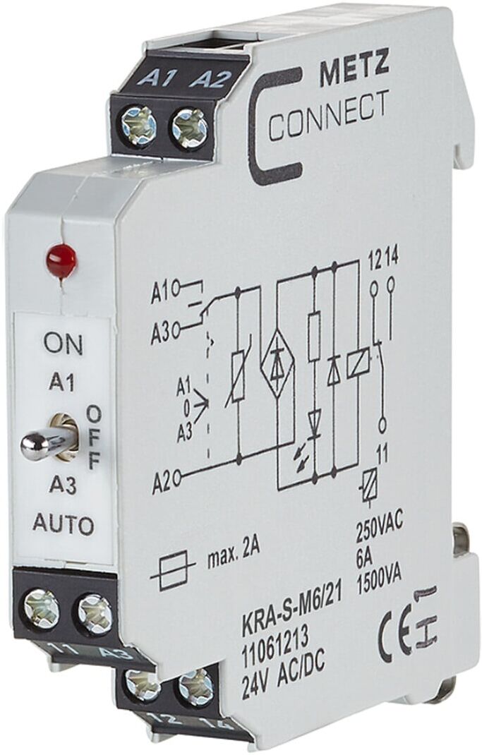 BTR NETCOM Koppelbaustein 1W KRAS-M6/21 24AC/DC ; Metz Connect (11061213)