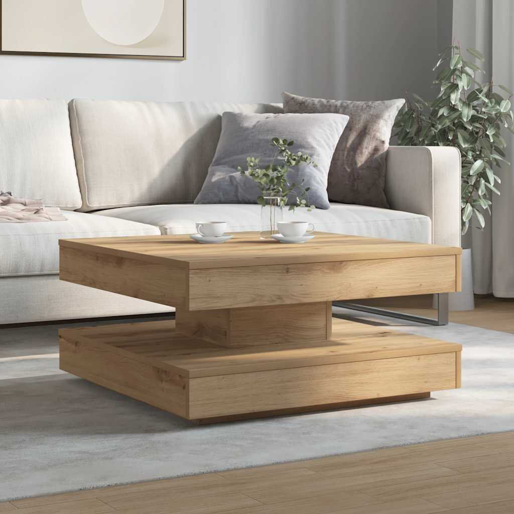 Latitude Run Coffee Table with Storage Artisan Oak 34.5" H x 70" L x 70" W