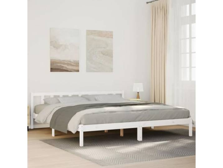 Kiefernholz Stabil Mit Lattenrost Rustikaler Charme 180x220 Weiß Massivholzbett Extra Lang 180x220 Kieferholz Weiß ohne Matratze Bettgestell mit Kopfteil und Lattenrost Stabil
