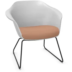 Sedus se:lounge light Kufenstuhl in zwei Höhen - Era Sequence apricot (CSE25) / Hellgrau (V52)