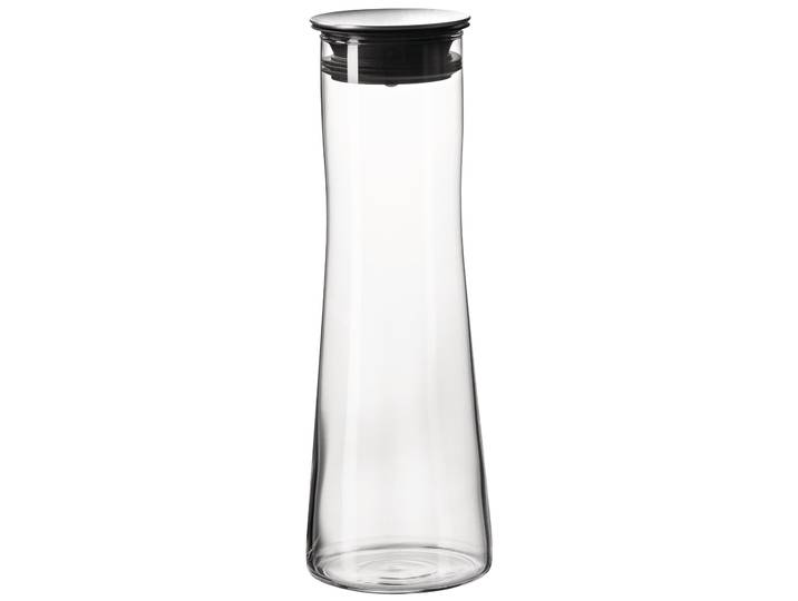 Karaffe RITZENHOFF & BREKER Perfetto , transparent, H:30,5cm Ø:10cm, Borosilikatglas, Kunststoff, Karaffen, Karaffe, Kanne, 1,4 Liter mit Edelstahldeckel