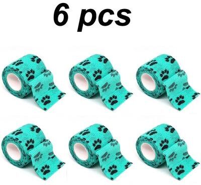 Uplift Picks PawShield Self Adhesive Dog Leg Wraps For Outdoor Paw Protection lake Green 6 Pcs 5cm X 4.5m