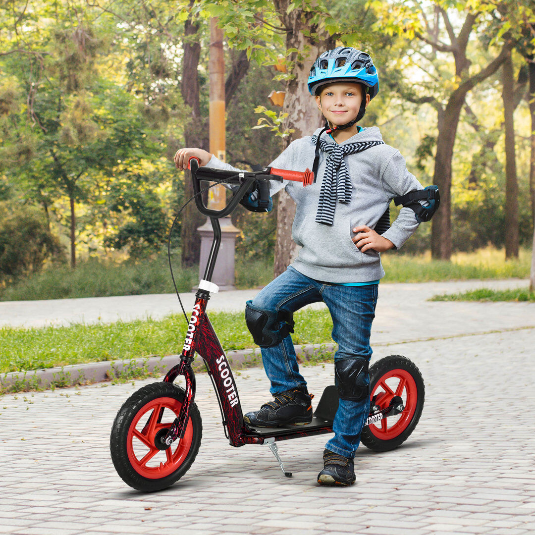17 Stories AIYAPLAY Kids Scooter with Adjustable Handlebar, Kick Scooter Red 1