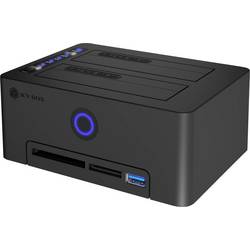 ICY BOX IB-1233CL-CR, HDD Docking & Klonstation mit Kartenlesern CF + SD und USB Hub, USB 3.2 Gen1 (5 Gbit/s) 61120