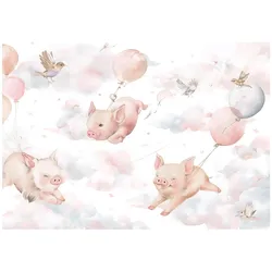 FOTOTAPETE Tiere Wolken Rosa 150x105 cm
