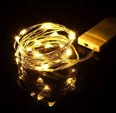 Inspire Curations Battery Operated Silver Wire Firefly Fairy String Lights warm 2m 20led