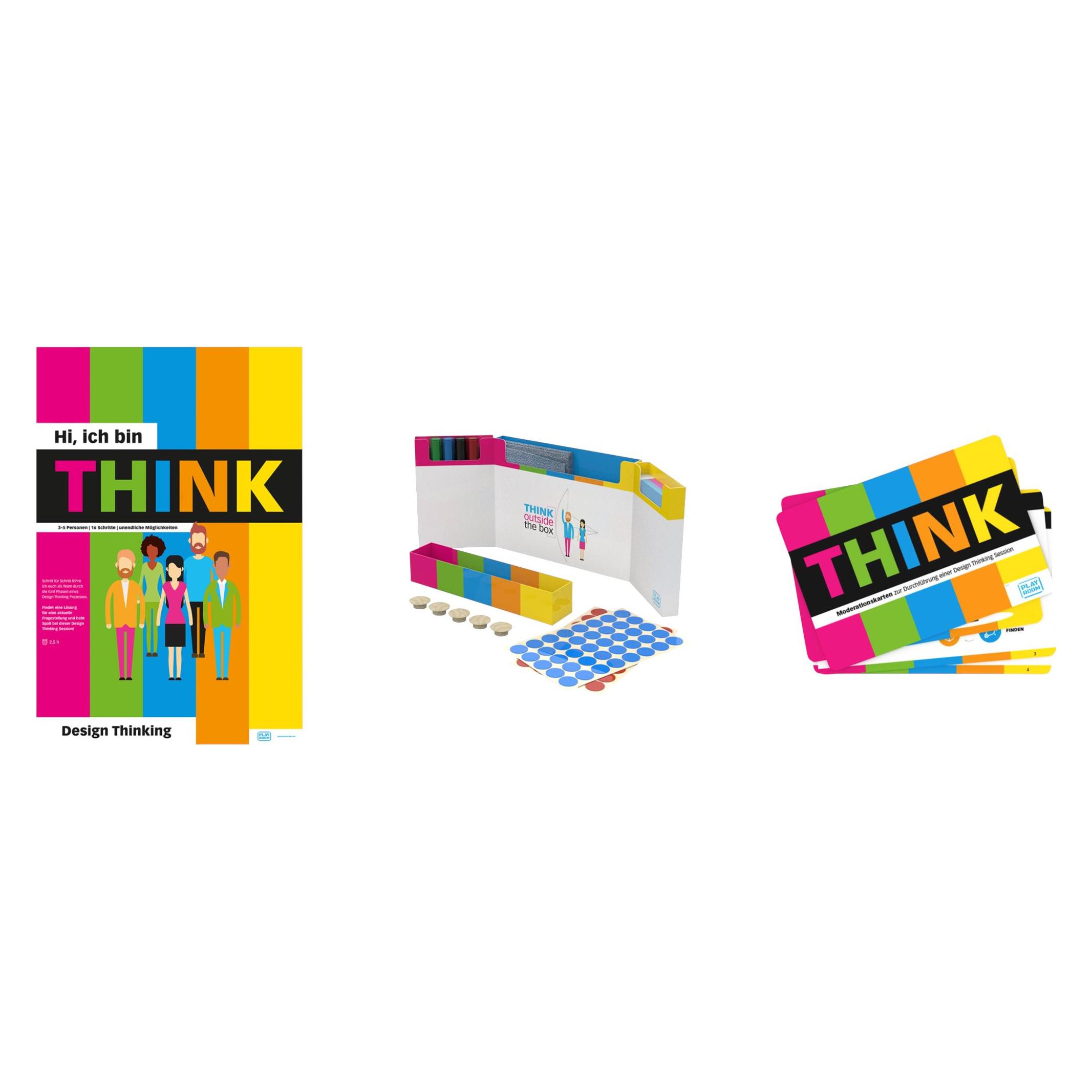 Playroom Moderationszubehör THINK FLIP Starter Set GECKO Workshopset, das bunte Marker, ein Mikrofas (868874000)