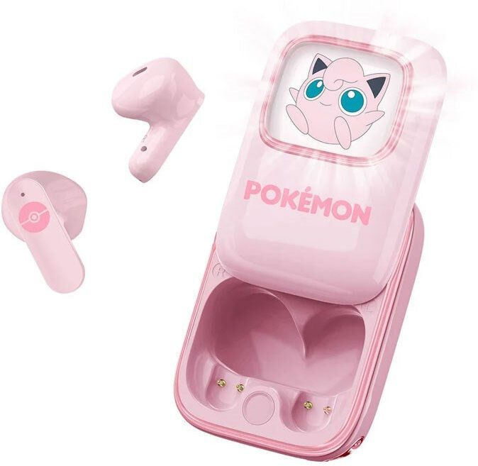 Jigglypuff OTL True Wireless In-Ear Headset m. Skub-Op Opladningsetui - Lyserød