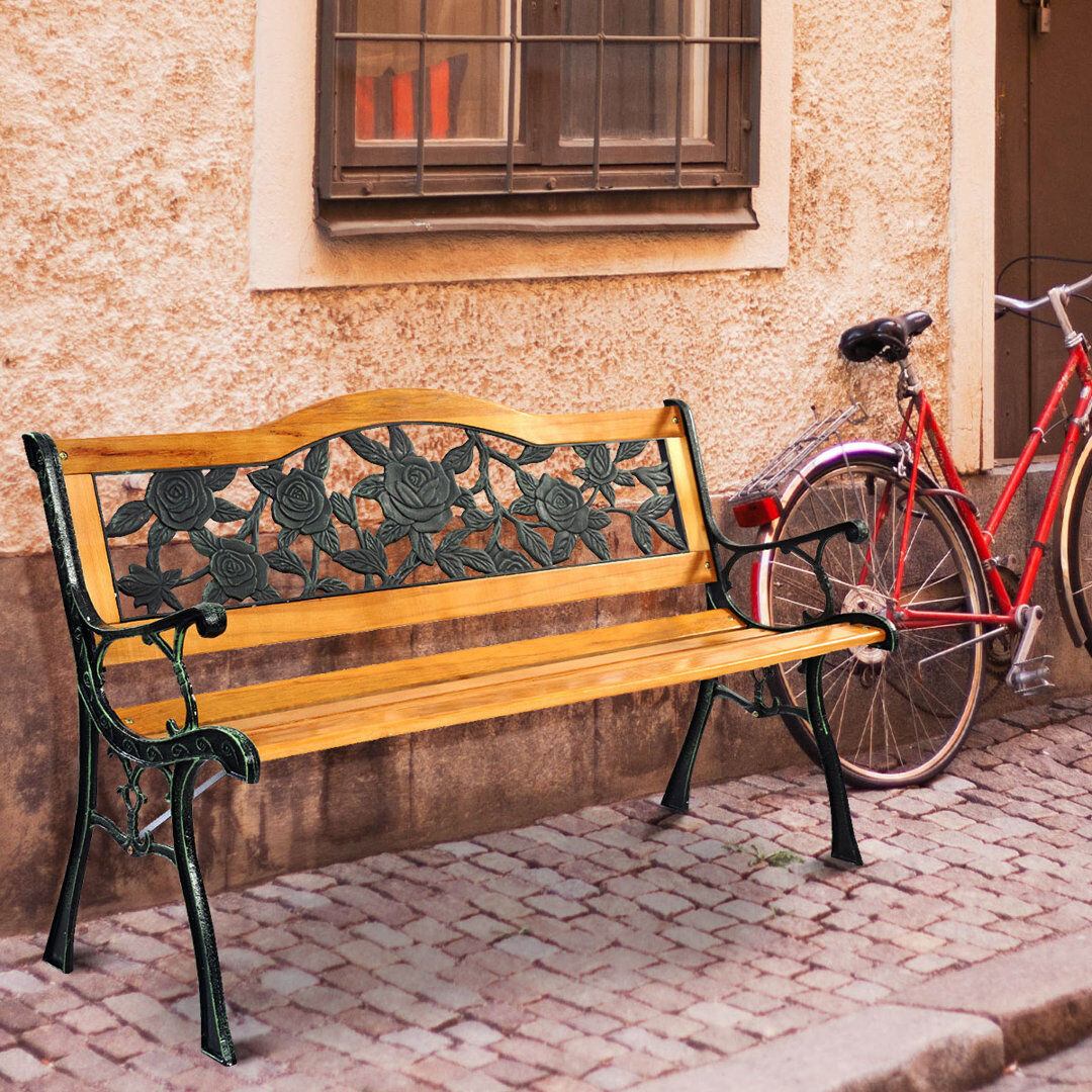 Astoria Grand Pedigo Outdoor Bench Brown 77cm H X 126cm W X 52cm D