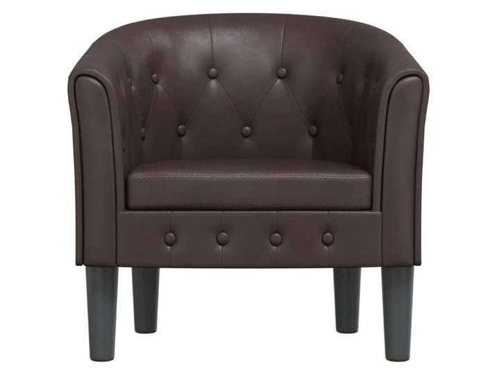 Fauteuil simple/Chaise cabriolet - CLOUD - marron similicuir f191