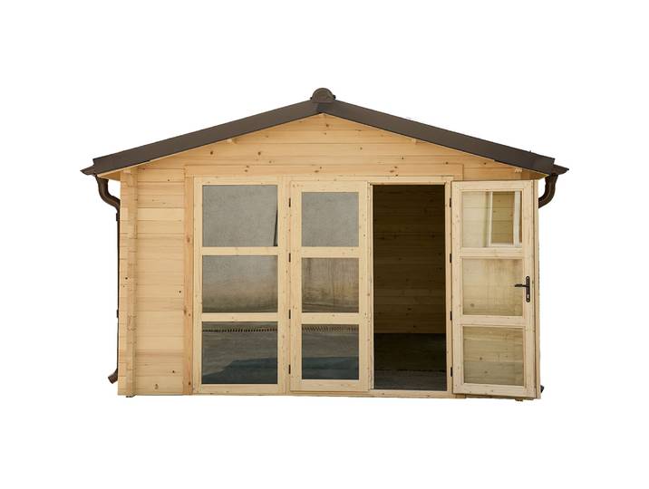 Abri chalet Madriers bois massif / 42 mm / Surface extérieure 25,83 m2