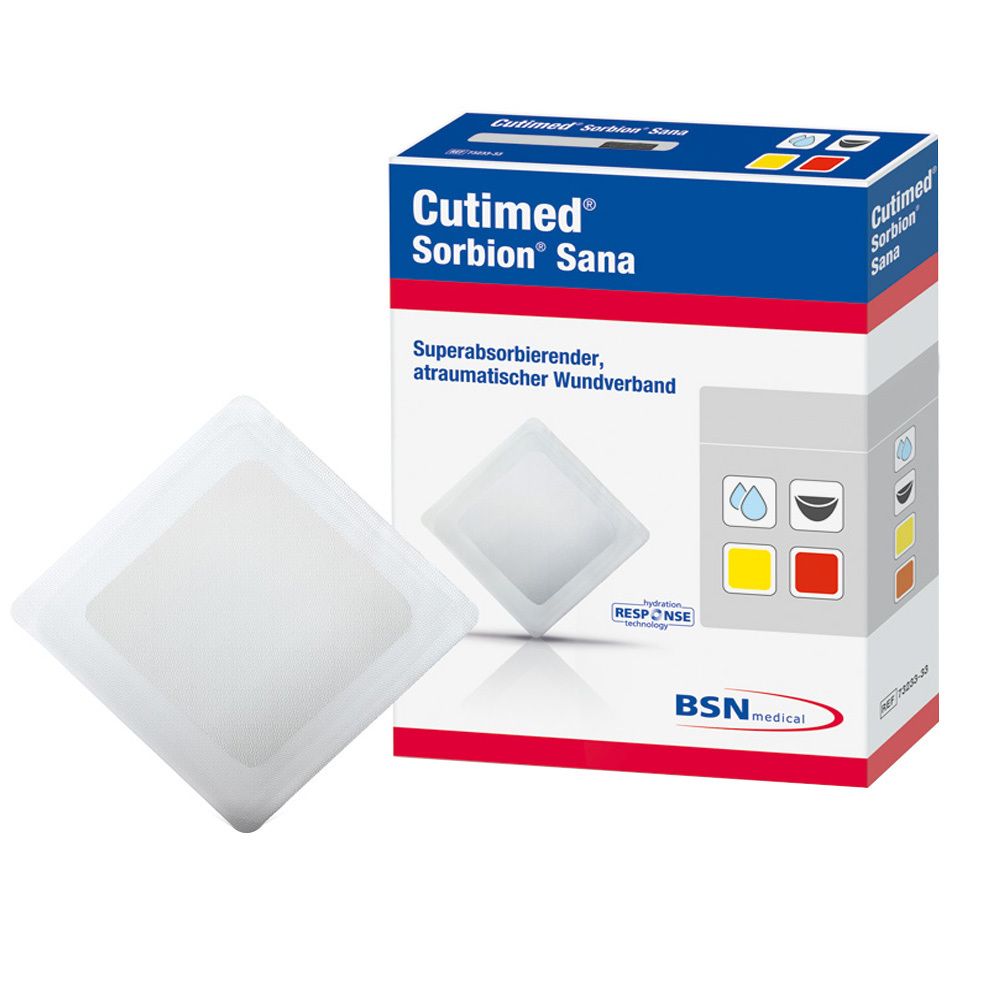 Cutimed Sorbion Sana Wundauflage 12x12 cm 12 St Pflaster