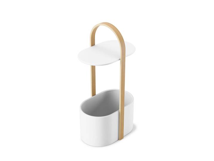 Umbra Beistelltisch, Weiß, Buche, Holz, Metall, 24x69x35 cm, Wohnzimmer, Wohnzimmertische, Beistelltische, Beistelltische Metall