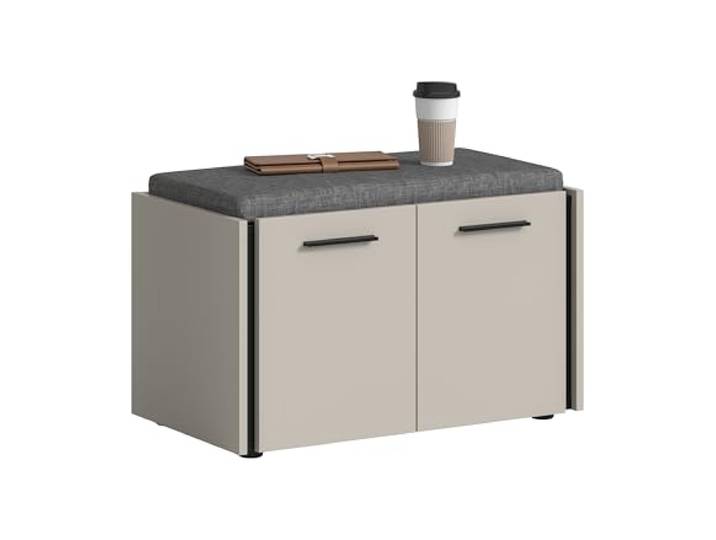 furnling Sitzbank mit Sitzkissen Emel, Kaschmir, Breite 75 cm 2 Türen, 4 Fächer, mit 2 verstellbaren Einlegeböden, Softclose-Funktion