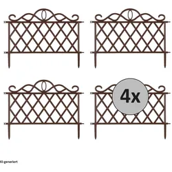 HTI-Living, Gartenzaun, Zierzaun Antik Braun