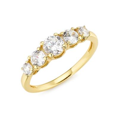 Fingerring FIRETTI "Schmuck Geschenk Silber 925 Silberring Verlobungsring" Gr. 53, gold (gelbgoldfarben, kristallweiß), Fingerringe, Damen, 53, Silber 925 (Sterlingsilber), 2,8mm, Fingerring, mit Zirkonia (synth.)