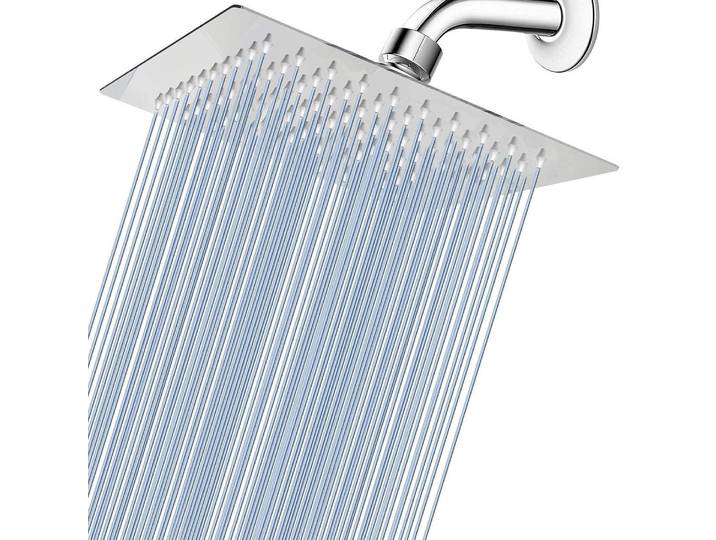 Regenbrause 20cm Quadrat Hochdruck Duschkopf Edelstahl 304 Chrom