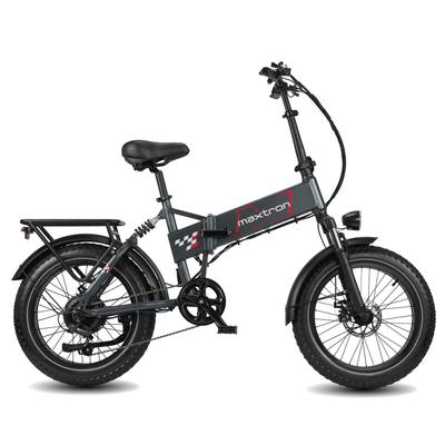 E-Bike MAXTRON "Maxtron Polaris 20-Zoll Elektro-Fatbike" Gr. 42, grau (grau, schwarz), Elektrofahrräder, 33cm, mit 60 Nm Power – perfekt für City-Pendler, Topseller
