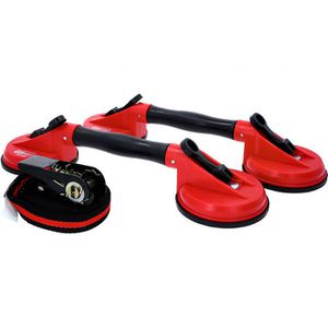 KS-Tools Saugheber 140.1010, Set, 2 Vakuum Saugnäpfe, mit Kipphebel, Tragkraft 80kg