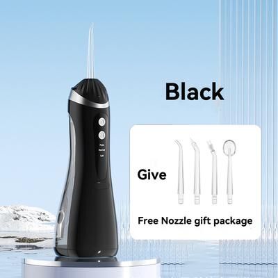 Inspire Daily Merch Portable Waterproof Dental Water Flosser With Cleaning Modes, Rechargeable And Teeth Whitening black