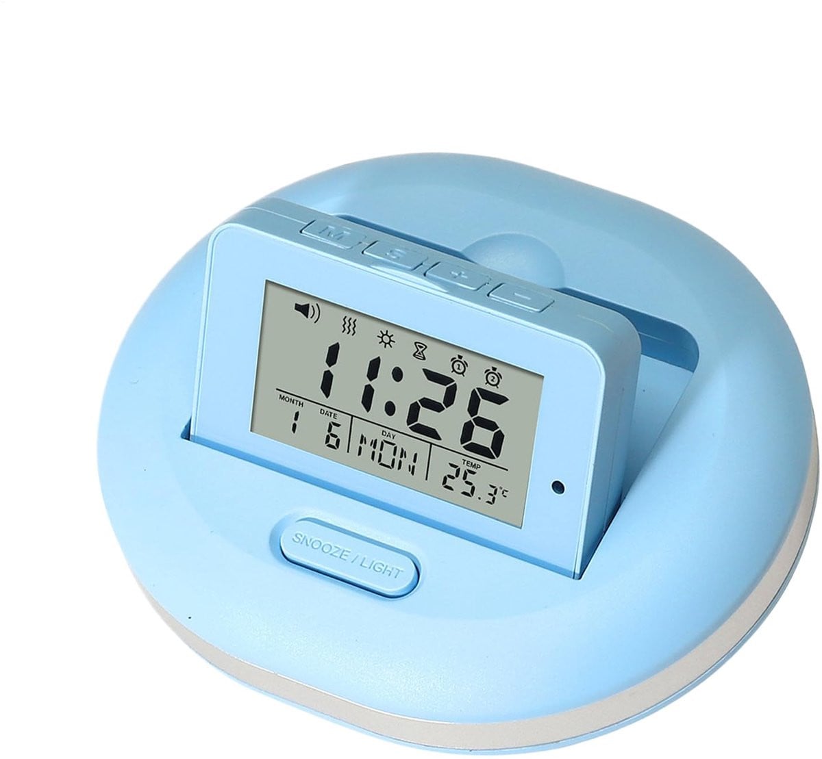 Longziming Vibratie Wekker - Stille Digitale LED Wekker met Achtergrondverlichting en Drie Alarmmodi - Blauw