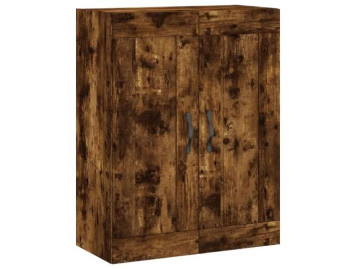 Wandschrank, elegant, 69,5 x 34 x 90 cm, modernes Design, mattes Finish, aus rauchfarbenem Eichenholz, 02_0048911