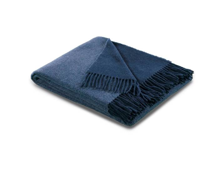 Plaid Cashmere I 150 x 200cm Blau/Jeansblau Wolle