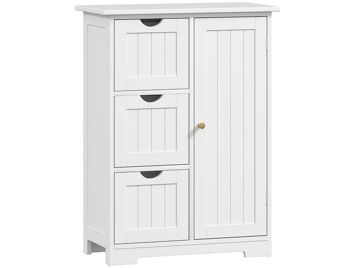 Homcom Badezimmerschrank MDF Weiß, Holzwerkstoff, 30x80x60 cm, Badezimmer, Badezimmerschränke