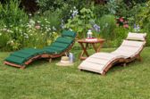 MERXXHANDELS Ipanema Liegen Set 5tlg 2 Liegen Kissen Hocker 50x50cm 09223729