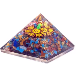 Orgonite Pyramid - Om Chakra - 70 mm