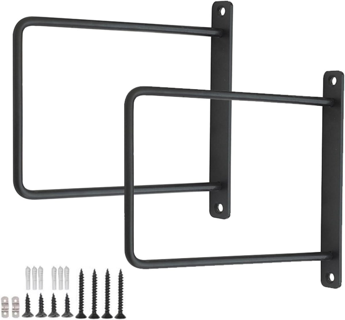 Zwevende Plankdragers - Zwarte L-vormige Wandsteunen - 15 cm