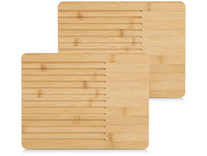 Schneidebrett ZELLER PRESENT Brot-Schneidebrett, 2-tlg., Bambus , braun (hellbraun), B:25cm H:1,2cm L:33cm, Bambus, Schneidebretter, Schneidebrett, pflegeleicht, flexibel, handlich