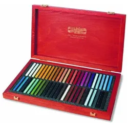 Koh-i-Noor, Malstifte, Pastellkreide eckige Hartpastell, sortiert 48er Set im Holzkoffer (48x)