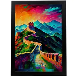POSTER Chinesische Mauer Im Ölgemälde Stil A4 Rahmenlos