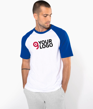 T-shirt baseball manica corta bicolore Personalizzate o neutre Kariban
