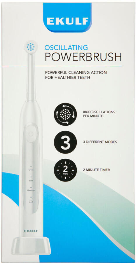 Ekulf Oscillating Powerbrush, Hvid 1 stk
