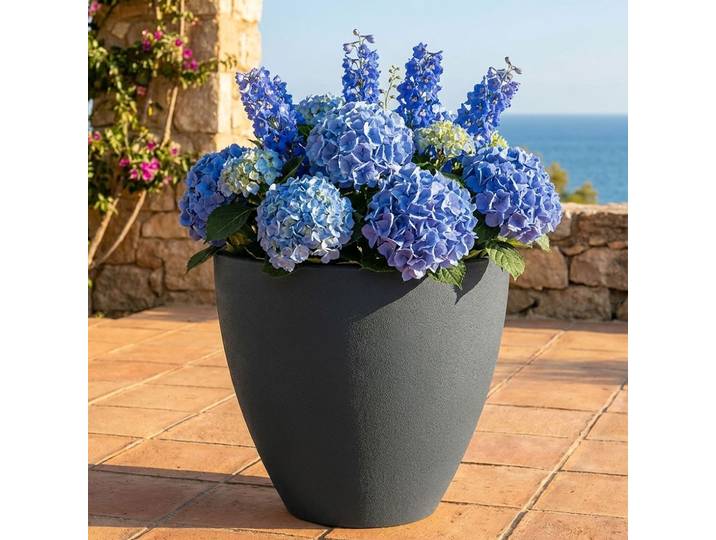 Blumentopf rund, 38cm, graphit