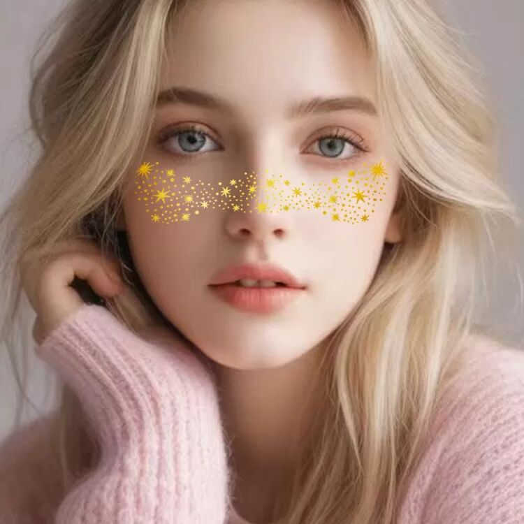 INF Goldene Sommersprossen Temporäre Tattoos (5 Blatt) Modell 3