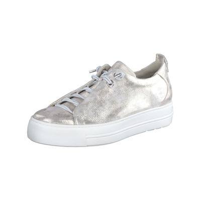 Sneaker PAUL GREEN "Paul Green Sneaker Leder", Damen, Gr. 38,5, silber (metallic), Leder, Schuhe Sneaker