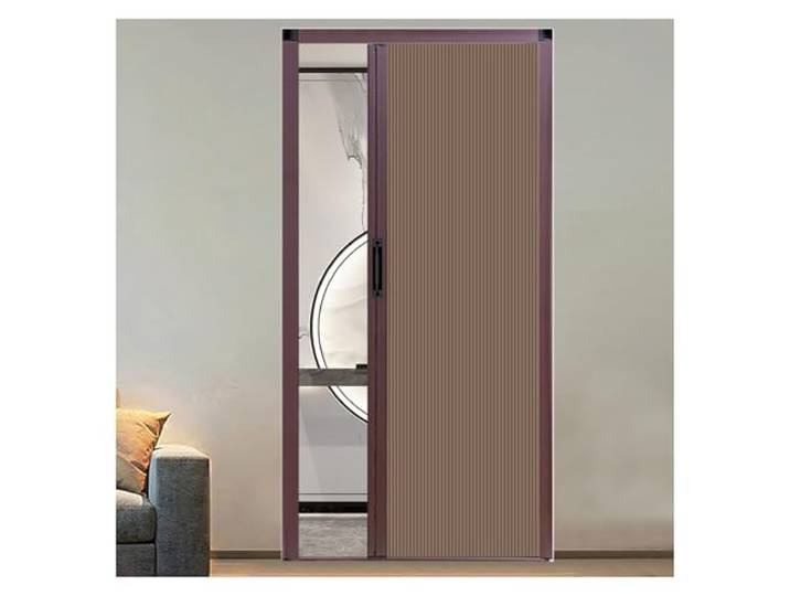 Abschließbare Akkordeon-Falttür – Platzsparer und Raumteiler(Brown,80x205cm)