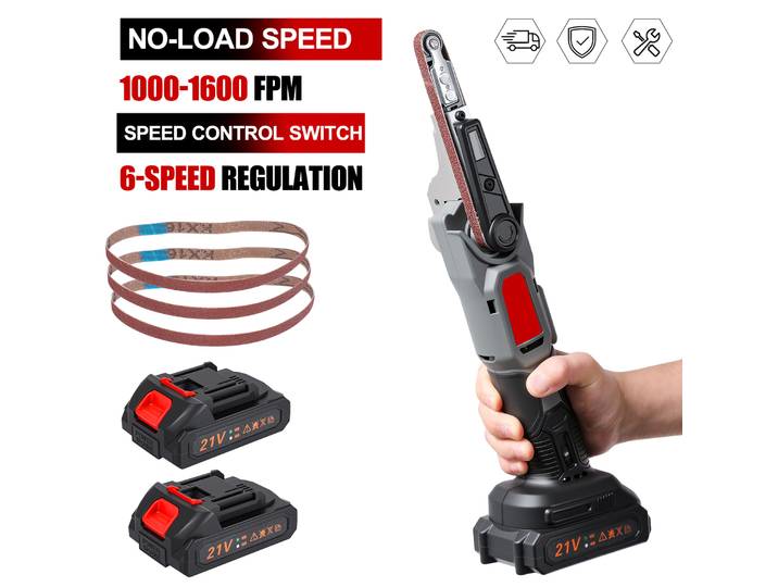 Mini ponceuse à bande électrique, outil de meulage d'angle, 6 vitesses, ponceuse à bande sans fil, polisseuse, outil électrique pour batterie Makita 18V