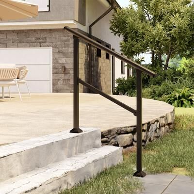 Clihome Handrails for Fit 0 or 5 Steps Outdoor Steps