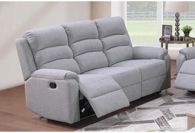 Esofastore 1pc Manual Sofa Sincere Bone Finish Burlap Upholstered