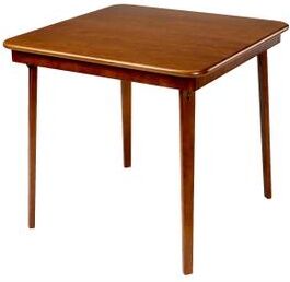 Straight Edge Wood Folding Card Table by Stakmore in Fruitwood