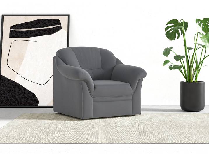 Sessel, 100% Polyester, Dunkelgrau, 98×84×82 cm, Komfortabel, Klassisch, Domo-collection