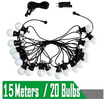 Uplift Essentials Outdoor Waterproof LED String Lights With G50 Bulbs For Camping Party And Wedding Decoration 15m 20 Bulbs