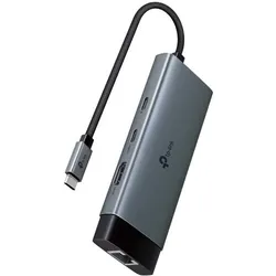 TP-Link UH6120C (USB-C, 6 Ports), Dockingstation + USB Hub, Silber, Grau