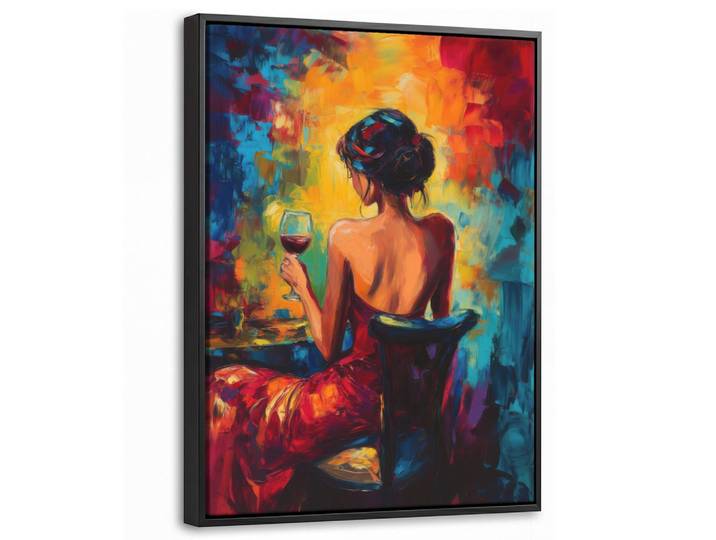 MuchoWow Leinwand Bilder mit Rahmen - Wein - Frau - Stimmungsvoll - Farbenfroh - 30x40, Bordeaux, Rechteckig, 30x40 cm, gerahmt, Bilder & Rahmen, Bilder, Leinwandbilder